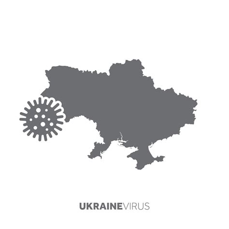 Premium Vector | Ukraine map with a virus microbe illness and disease ...