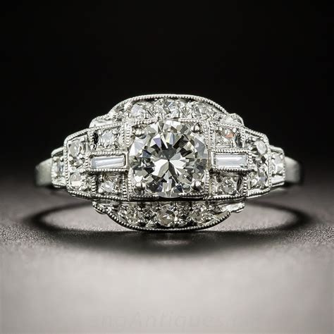 Art Deco .41 Carat Diamond Platinum Engagement Ring