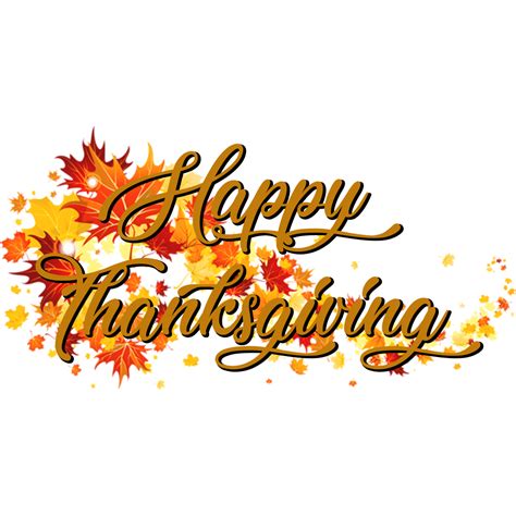 Happy Thanksgiving on A Banner Of Autumn Leaves transparent PNG - StickPNG