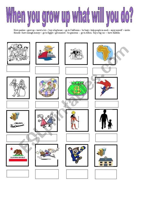 When I Grow Up Worksheet – E Street Light