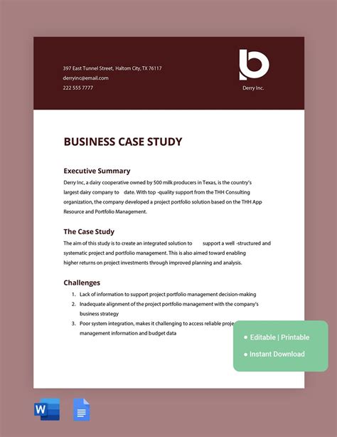 Business Case Study Template in Word, Google Docs - Download | Template.net