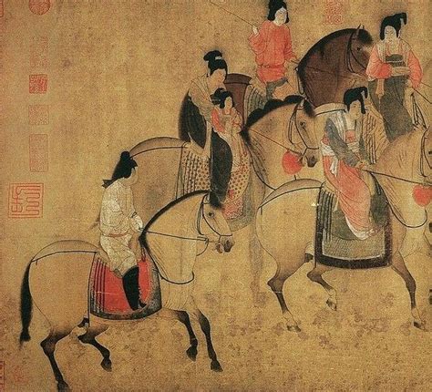 Tang Dynasty horses 1.Closeup of Lady on horseback. China, Shaanxi or Henan province. 2.Painted ...