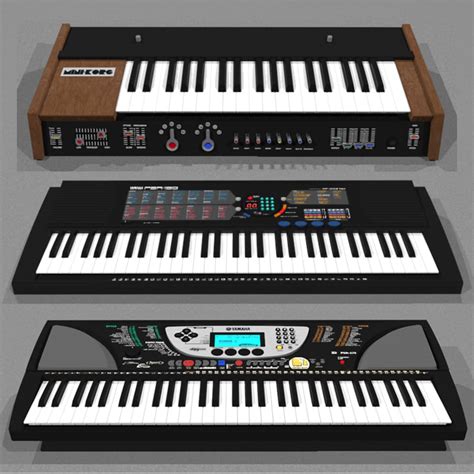 3d c4d piano synthesizer keyboard