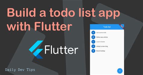 Build a todo list app with Flutter