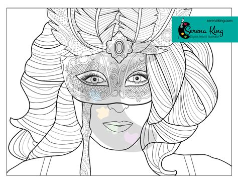 Masquerade Mask Coloring Page