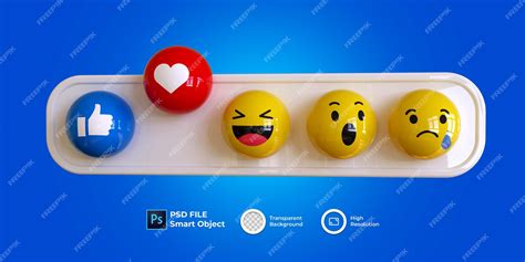 Premium PSD | Emoji 3d set social media isolated