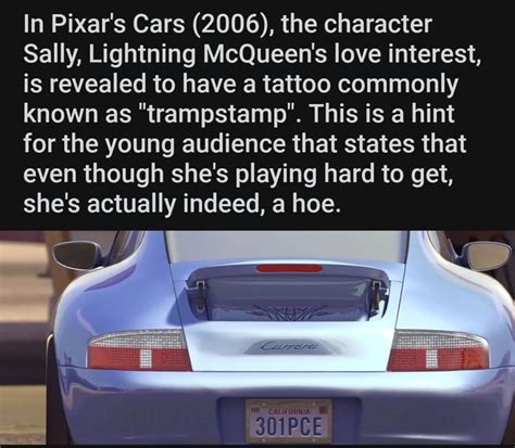 In Pixar's Cars (2006), the character Sally, Lightning McQueen's love ...