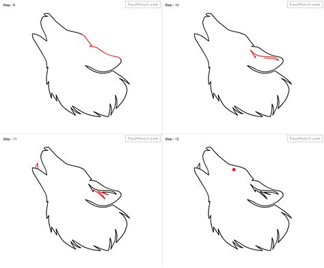 How to draw Wolf for kids - slide 3 - Click to enlarge | Wolf drawing, Wolf head drawing, Drawings