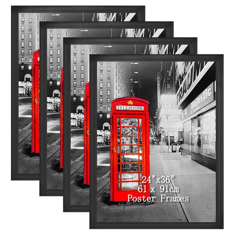 Lavezee 24x36 Black Poster Picture Frames Set, Made to Display 24 by 36 ...