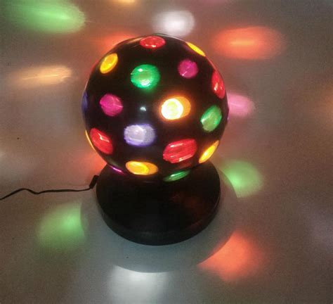 4" - Black - Rotating, Creative Motion Disco Ball with 21 Points of Light , Rotating 180 degrees ...