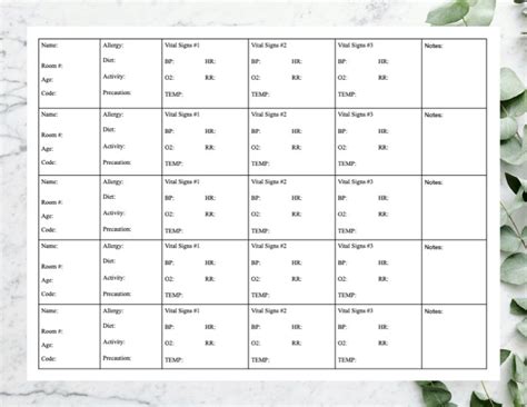 Cna Report Sheet Template - Printable Word Searches