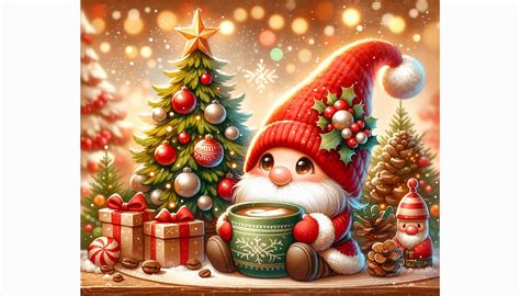 Download Christmas Gnome Illustration, Festive Gnome Wallpaper, Holiday ...