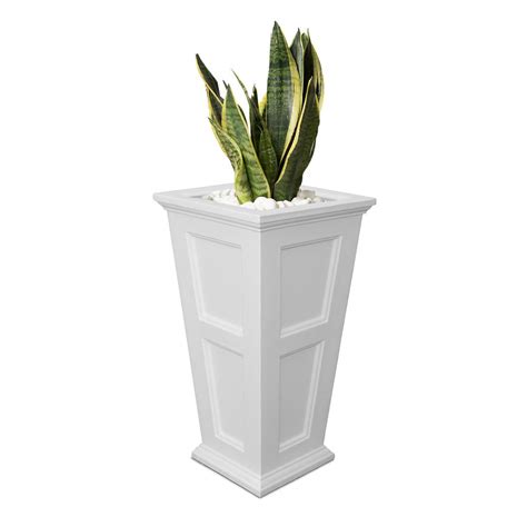 Mayne Fairfield 16 in. Square White Plastic Column Planter-5829W - The ...