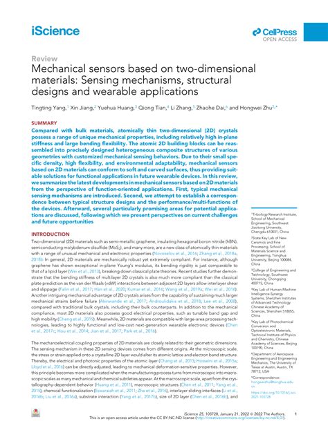 (PDF) Mechanical sensors based on two-dimensional materials: Sensing ...