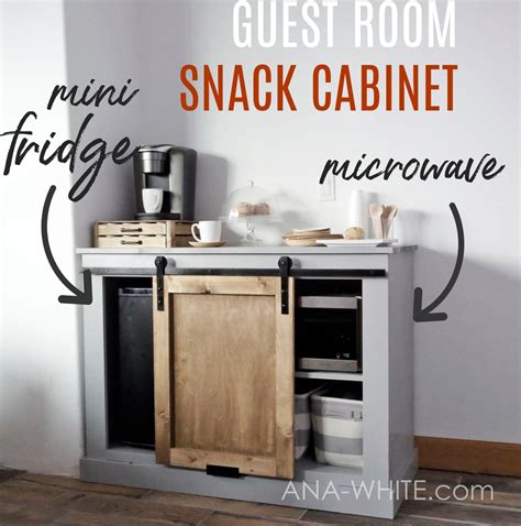 Snack Cabinet with Mini Fridge and Microwave | Barn door cabinet, Mini fridge cabinet, Mini fridge