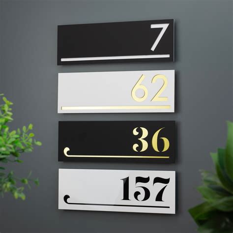 Contemporary Modern House Number Sign Address Signage Double Layer - Etsy