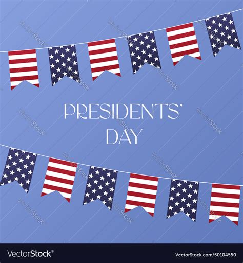 Presidents day square poster american flags Vector Image