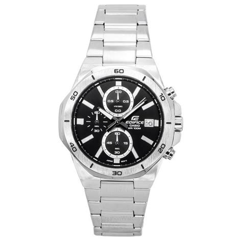 Casio Edifice Classic Standard Chronograph Analog Black Dial Quartz EFV ...