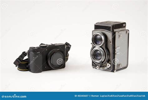 Old Camera Versus the New One Stock Image - Image of photograph, retro ...