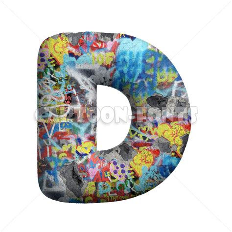 Graffiti letter D | 3d Large character against white background