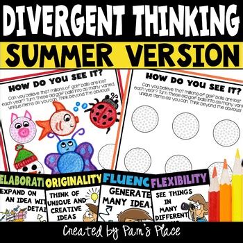 Divergent Thinking Activities Summer Theme | Flexible Thinking Activities