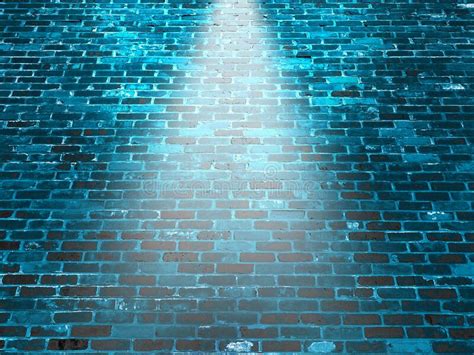 Night Prison Security Brick Wall Spotlight Warehouse Alley Shining Light Tall Building Stock ...