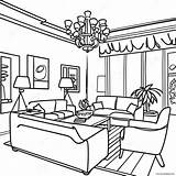 Bright Living Room Coloring Page 9341 7528 sketch template