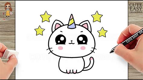 How to Draw Cute Unicorn CAT | Learn to draw Cat | Kittycorn Very Very Easy - YouTube