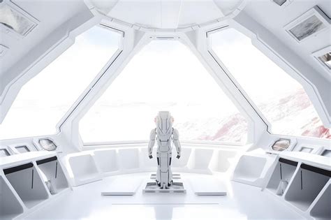 Premium AI Image | 3d Realistic Spaceship Interior Background