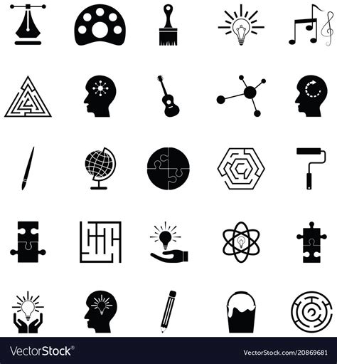 Creativity icon set Royalty Free Vector Image - VectorStock