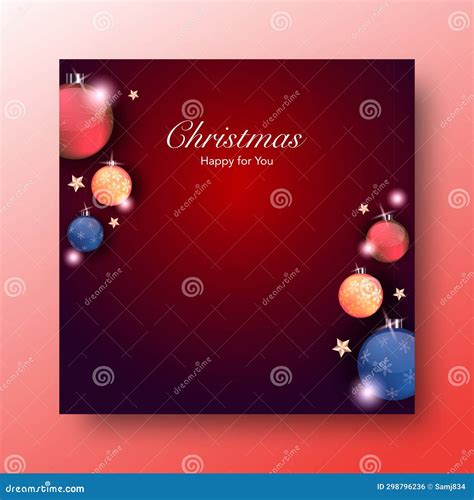 Christmas Banner Red Background Design Template Stock Illustration ...