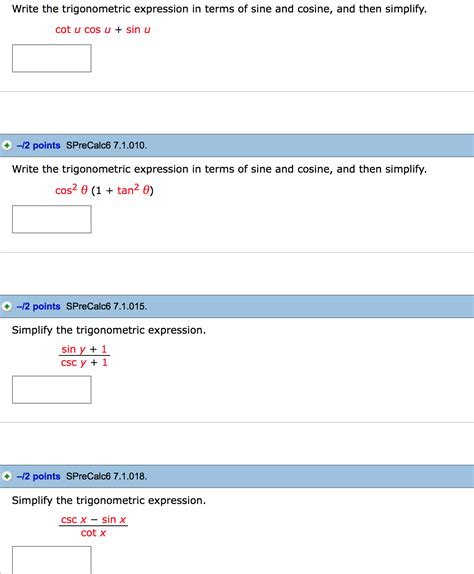 Trigonometry With Cot