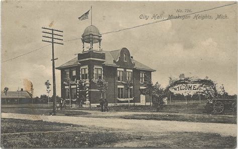 SW Muskegon Heights MI Circa 1910 NICE City Hall with Grea… | Flickr