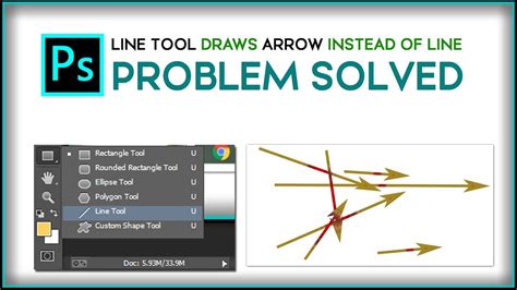 I get an Arrow when using Line tool in Photoshop - FIXED - YouTube