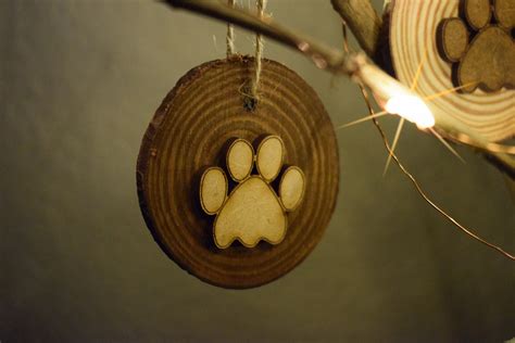 Rustic Wooden Dog Paw Print Hanging Decorations Wall Hanging | Etsy