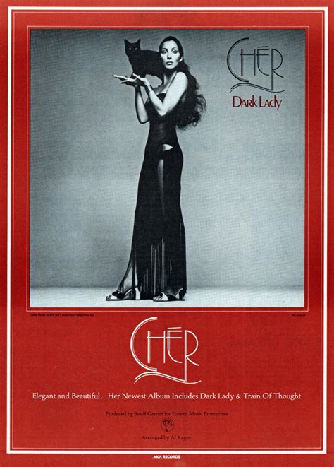 Poster advertising Cher’s 11th studio album, Dark Lady (1974). : r/70s