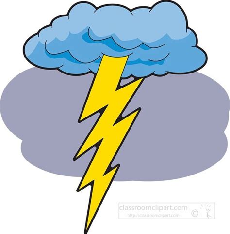 Weather Clipart-thunder lightning cloud 12