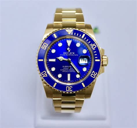 Rolex Submariner - 18ct Solid Gold - Blue Dial - 116618LB