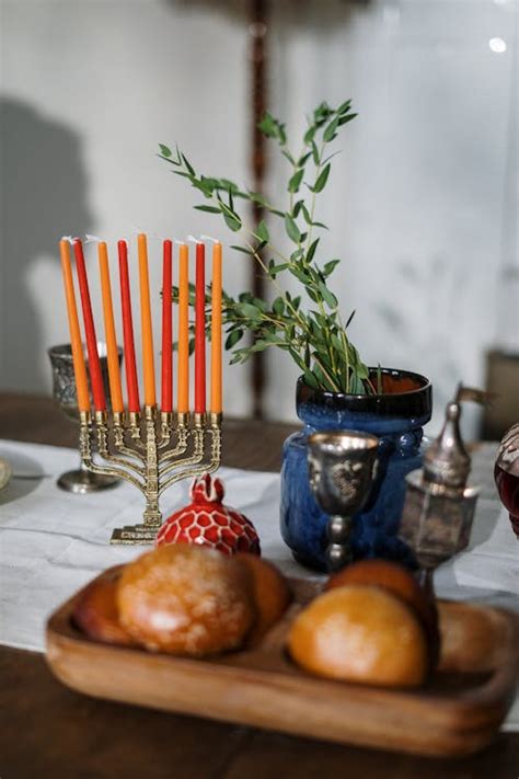 Menorah With Lit Candles · Free Stock Photo