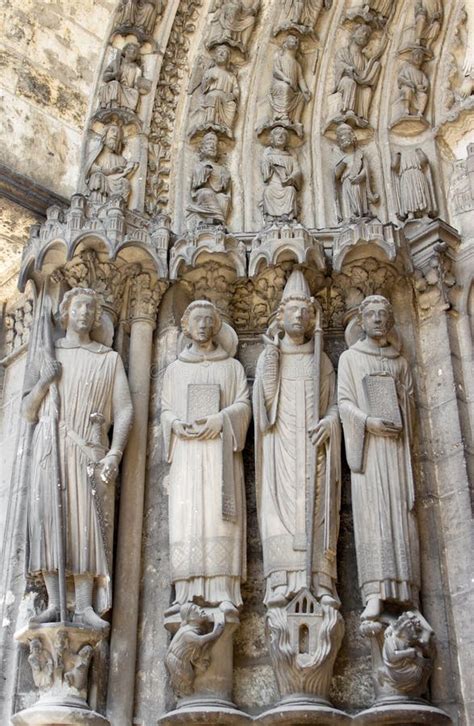 Gothic Saints Sculptures In Chartres Cathedral Stock Image - Image: 22007227