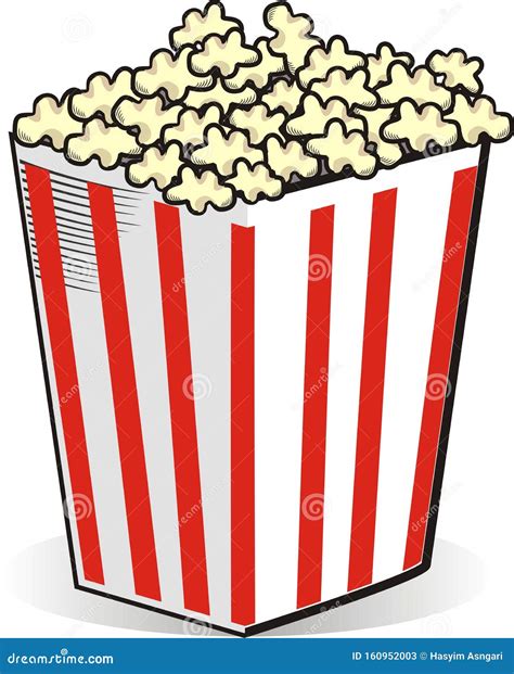 Popcorn Hand Drawn Sketch Vector Stock Vector - Illustration of fastfood, movie: 160952003