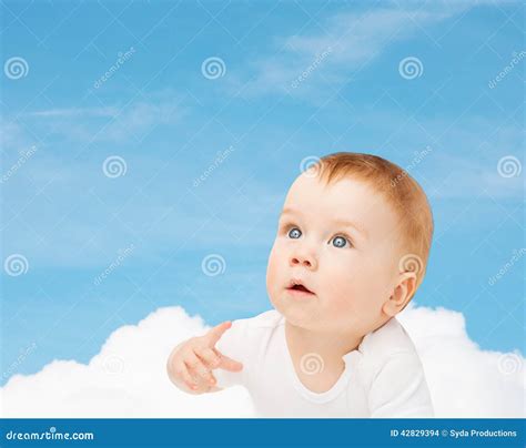 Curious Baby Looking Up Stock Photo - Image: 42829394