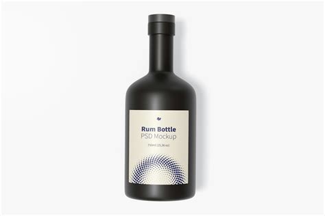 Rum Bottle PSD Mockup, Top View – Original Mockups