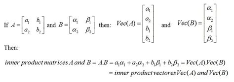 If the inner product of two matrices is zero, what does that mean ...