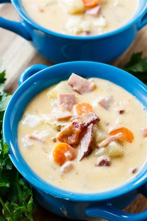 Cheesy Ham and Potato Chowder - Spicy Southern Kitchen