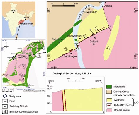 Geological map of Bagiyabahal–Baratangra area, Sundargarh district,... | Download Scientific Diagram