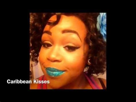 Caribbean Kisses- Blue Glitter Lipstick Tutorial - YouTube