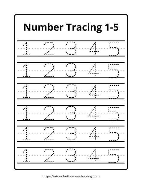 Tracing Numbers 1 5