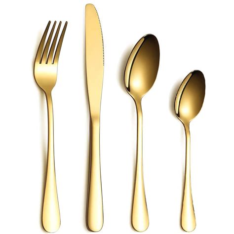 96 Pieces Gold Cutlery Set- 24 Knives,24 Forks,24 Spoons,24 Teaspoons | Shop Today. Get it ...