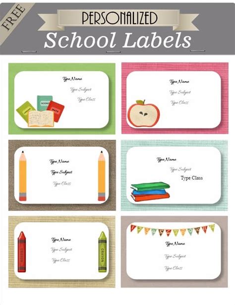 Free Kids School Labels | Customize online & Print at home